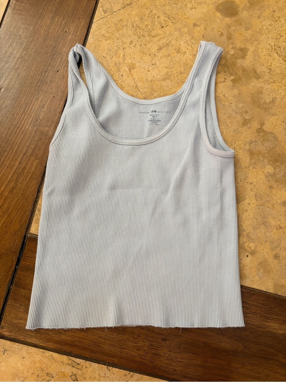 Brandy Melville Light Blue Ribbed Tank Top